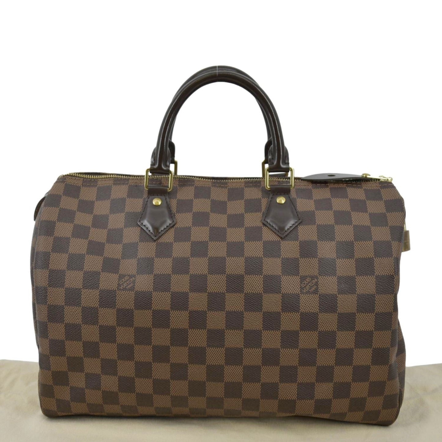 LOUIS VUITTON Speedy 35 Damier Ebene Satchel Bag Brown