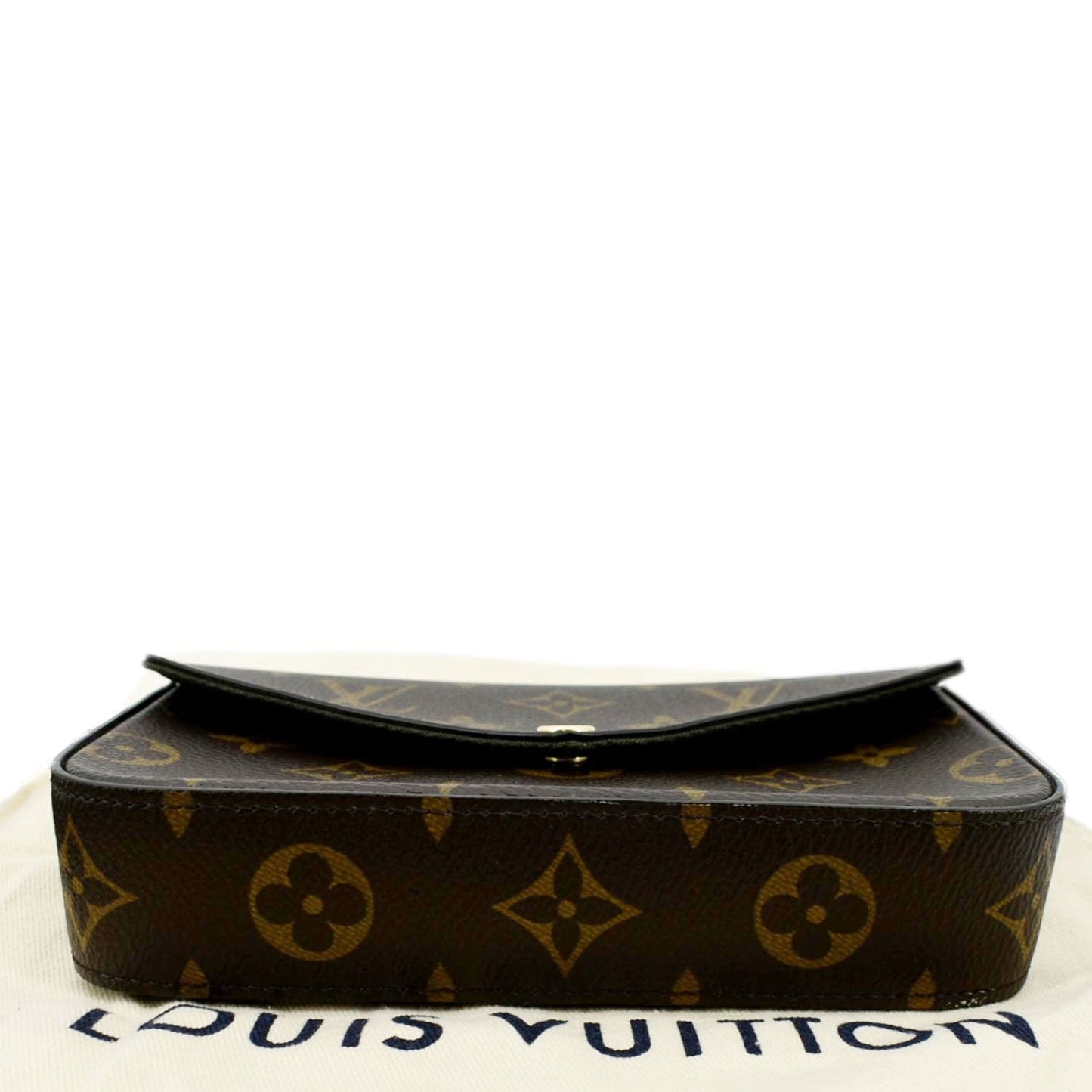 LOUIS VUITTON Felicie Strap & Go Pochette Monogram Canvas Shoulder Bag Brown