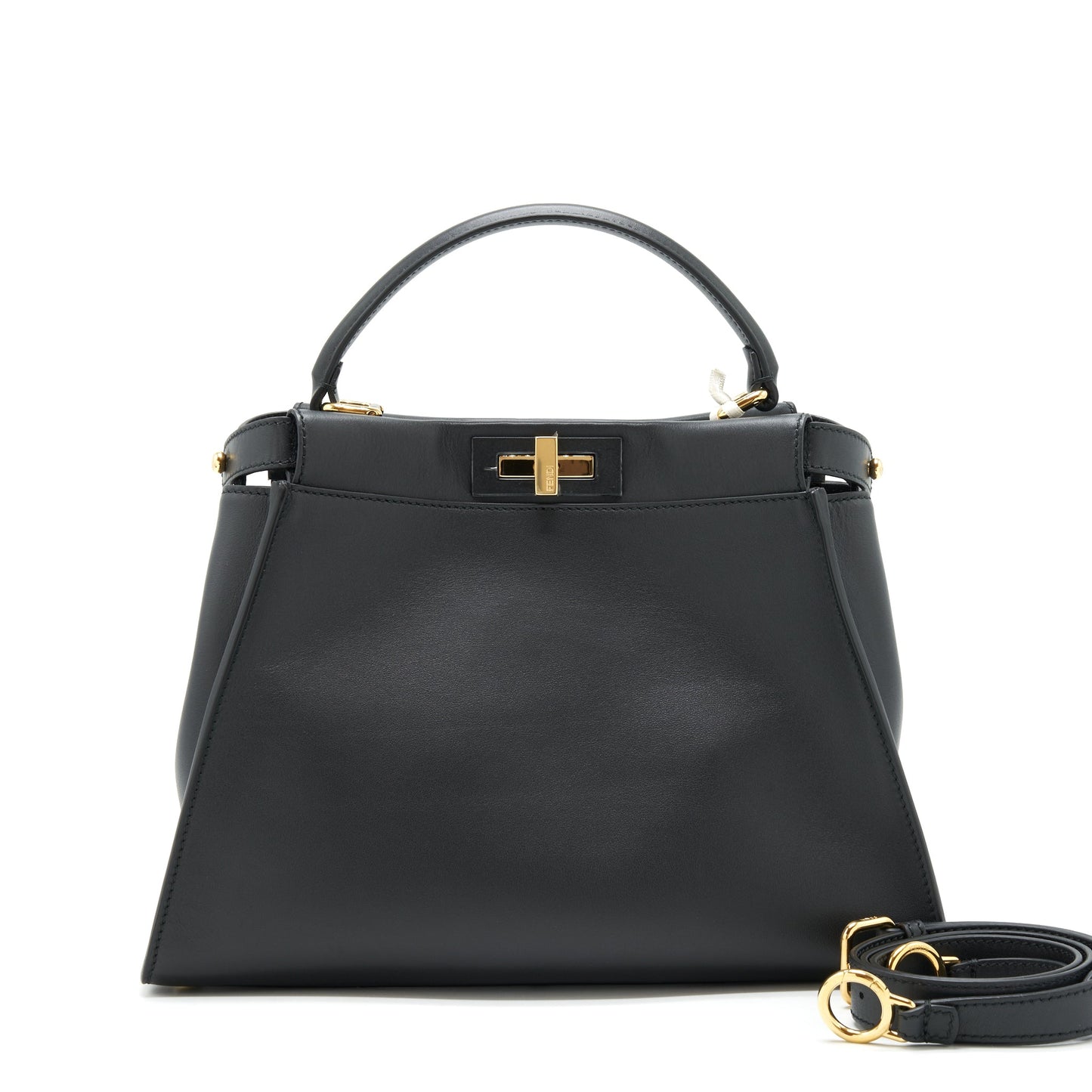 Fendi Medium Peekaboo Black Calfskin with Black/