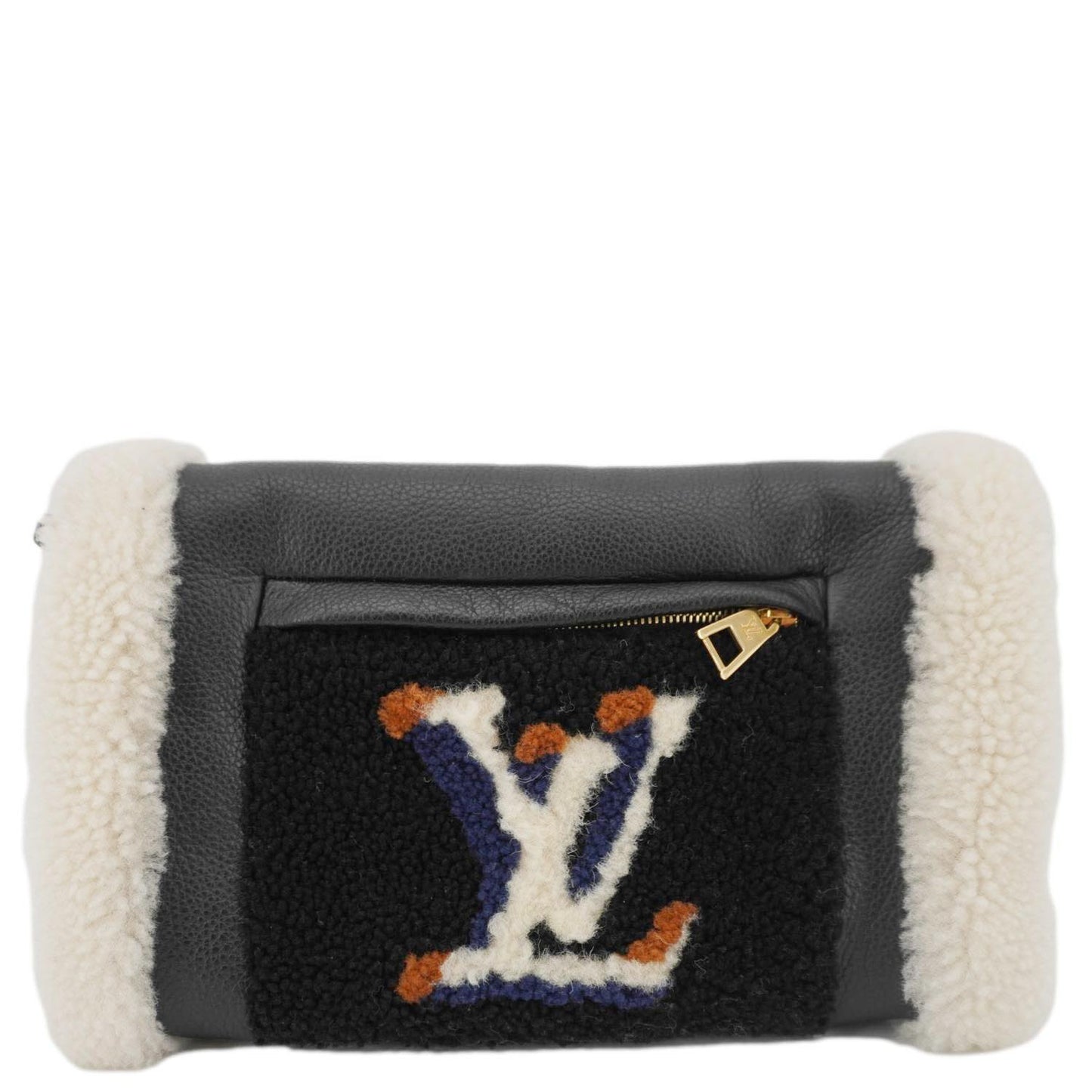 LOUIS VUITTON Teddy Muffle Monogram Calfskin Leather Shoulder Bag Black