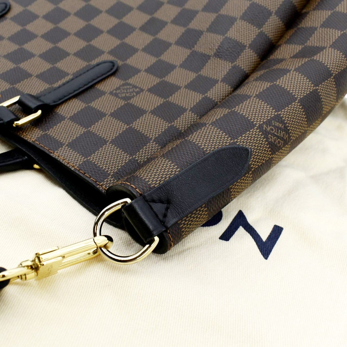 LOUIS VUITTON Belmont Damier Ebene Shoulder Bag Brown