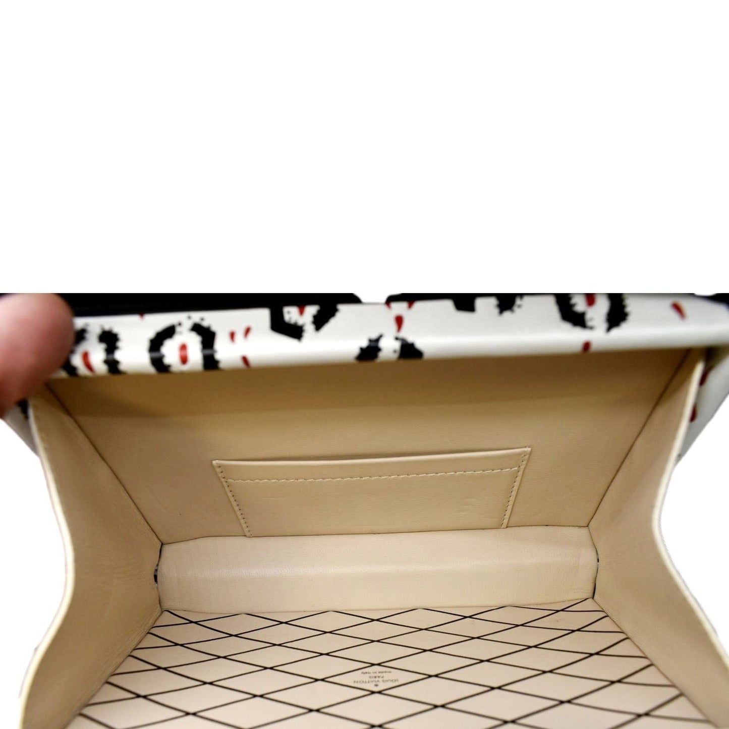 LOUIS VUITTON Petite Malle Graphic Print Leather Crossbody Bag Black/Multicolor