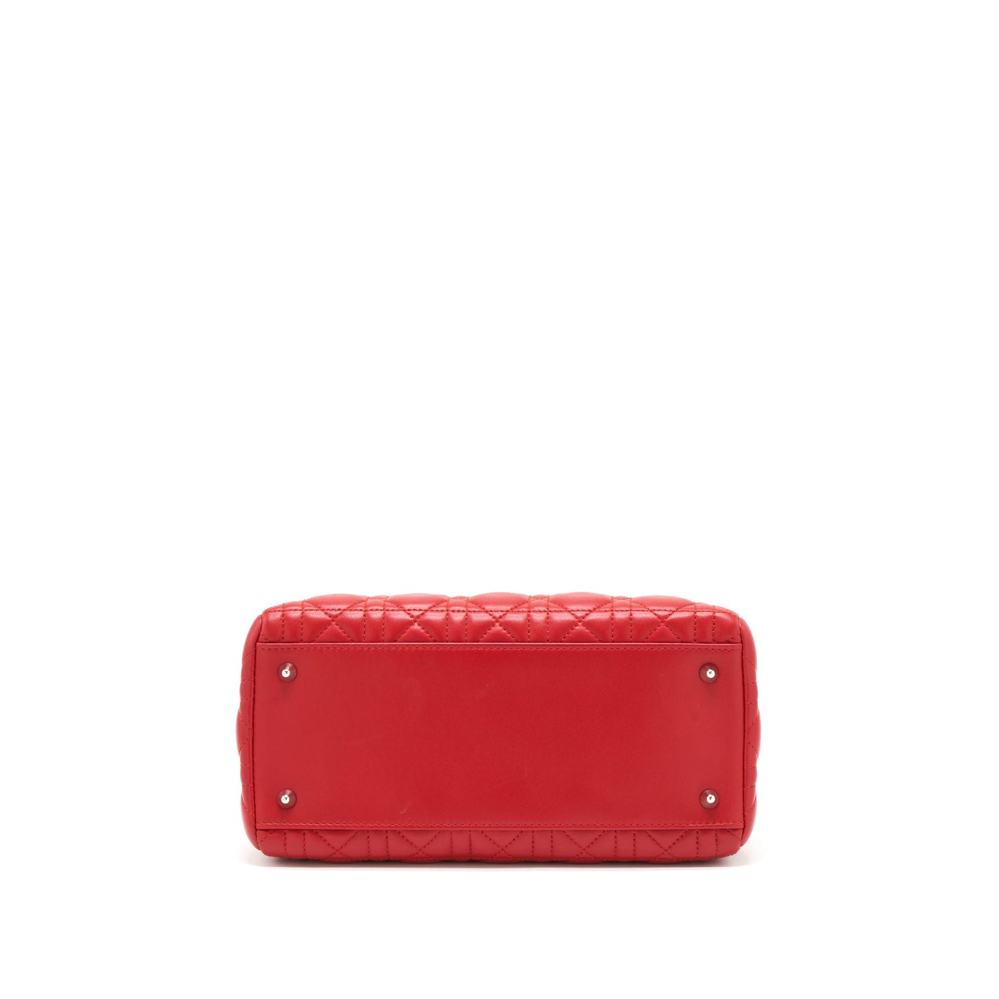 Dior Lady Dior Purse Medium Fuchsia Lambskin Red