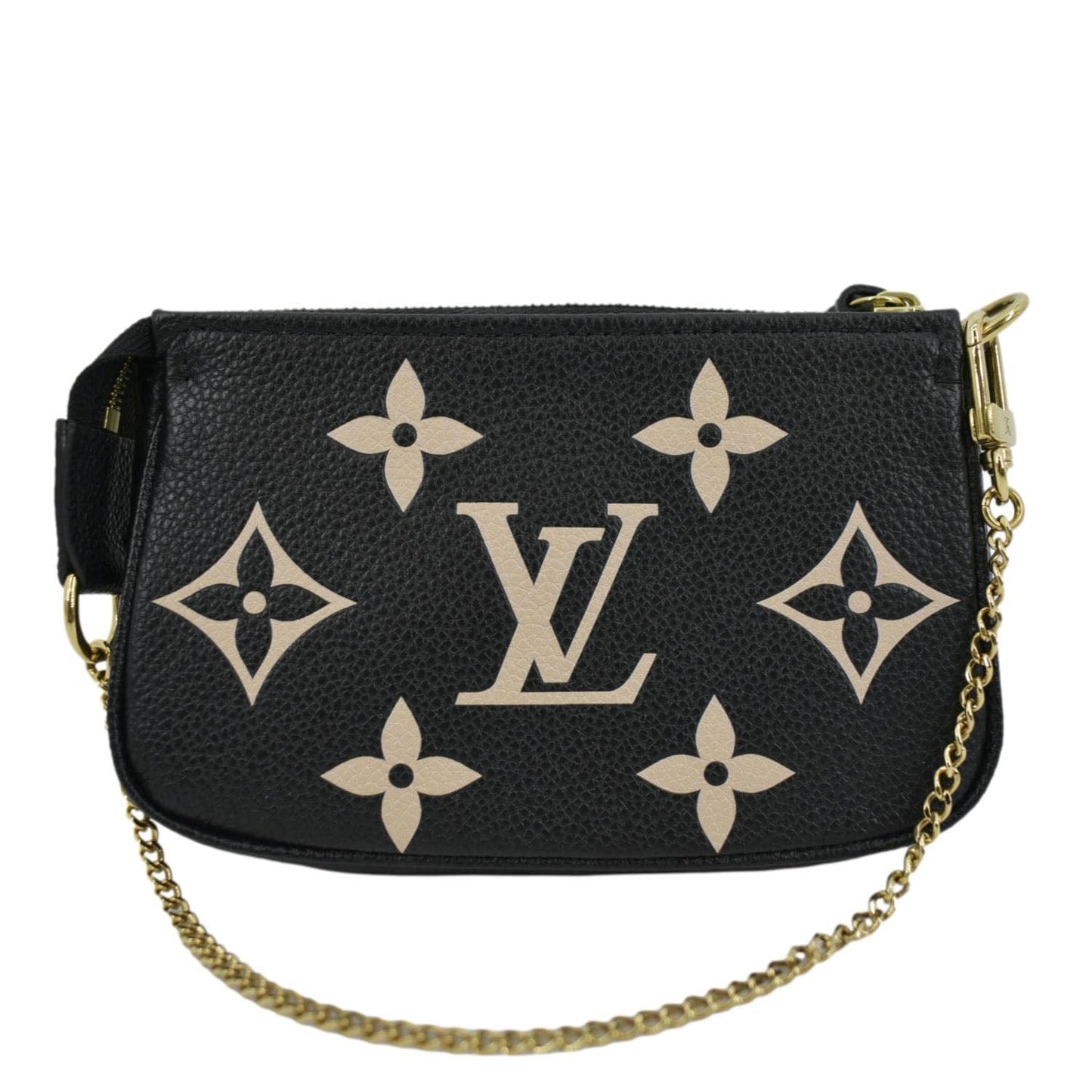 LOUIS VUITTON Mini Pochette Bicolor Monogram Empreinte Accessoires Pouch Black