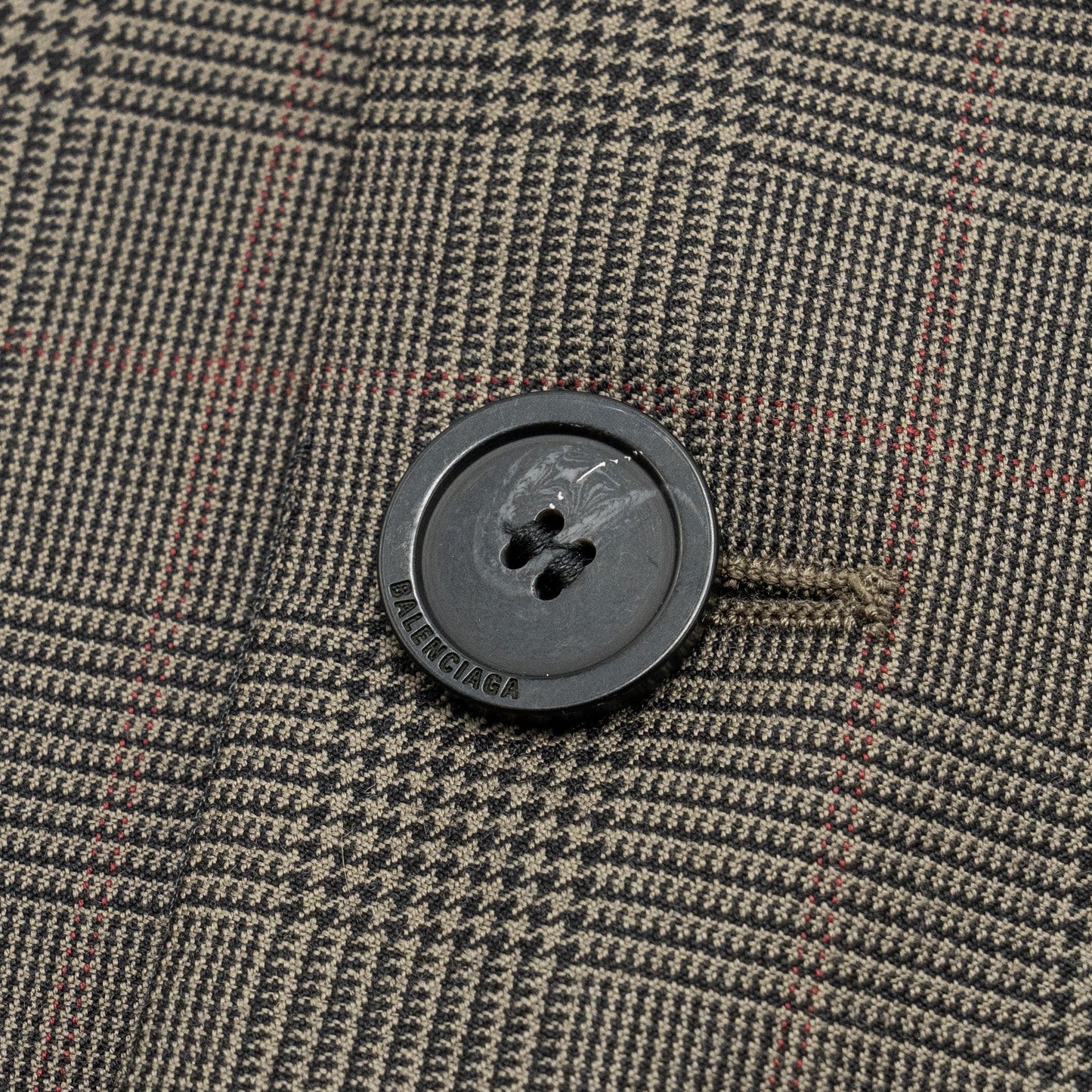BALENCIAGA Size 42 Checked Single-Breasted Blazer Wool Dark Grey