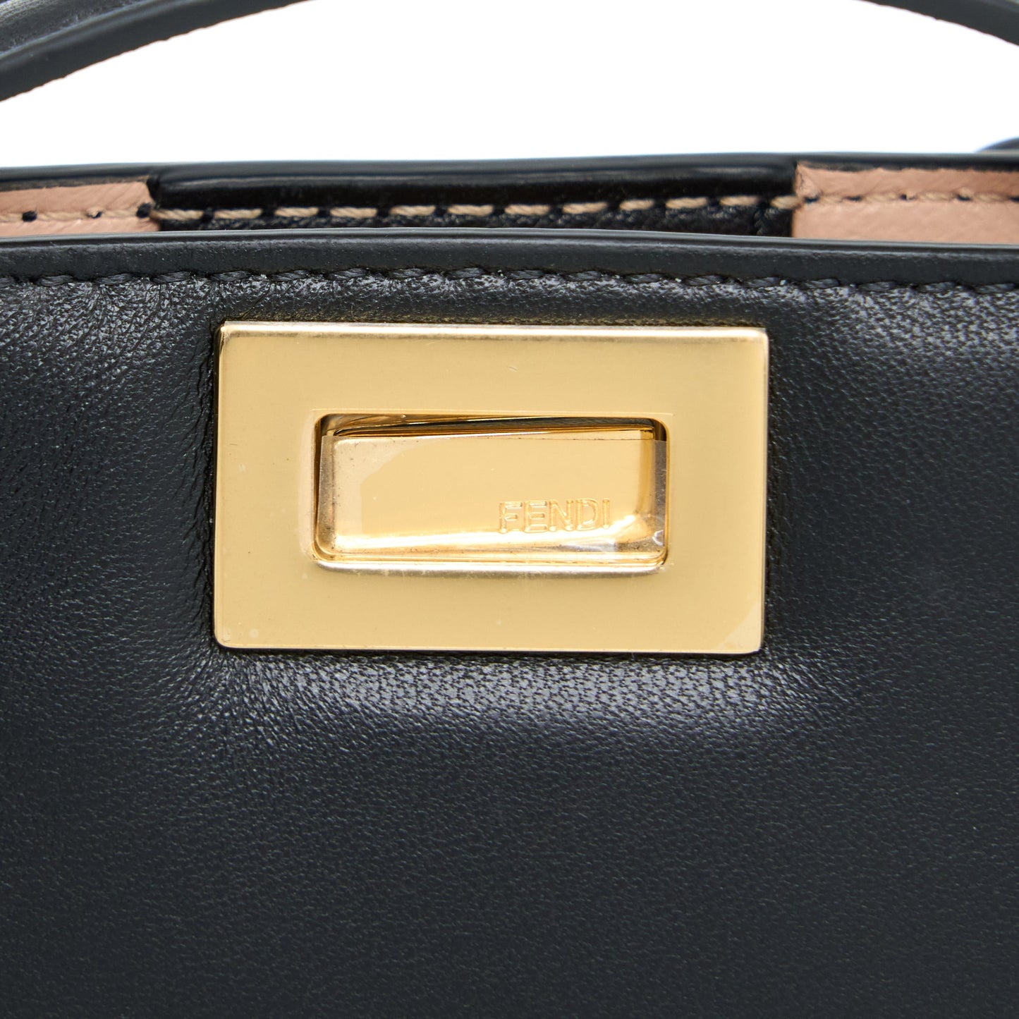 Fendi Nano Peekaboo Charm Lambskin Black
