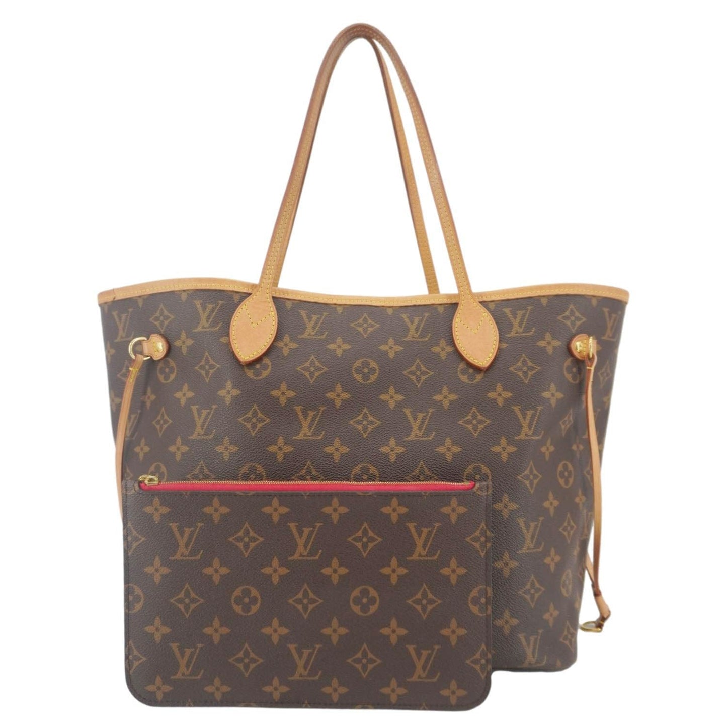 LOUIS VUITTON Neverfull MM Monogram Canvas Shoulder Bag Brown