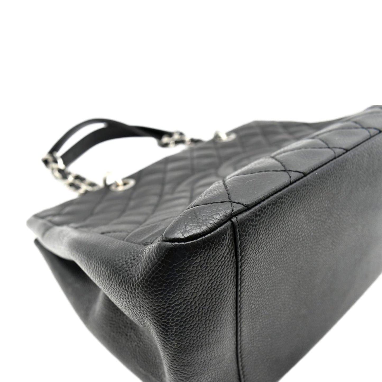 CHANEL Grand Shopping Quilted Caviar Leather GST Tote Bag Black