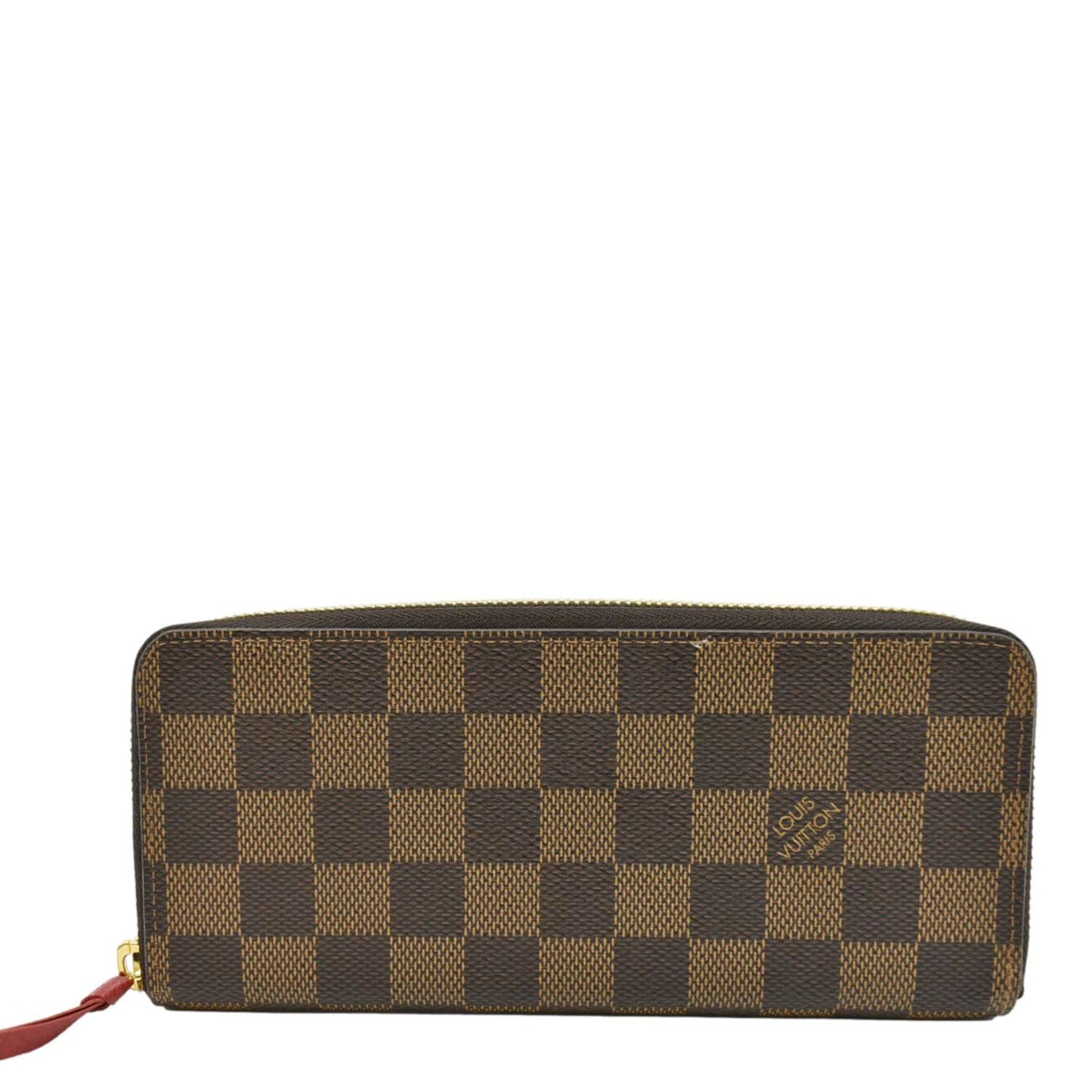 LOUIS VUITTON Clemence Damier Ebene Zippy Wallet Brown