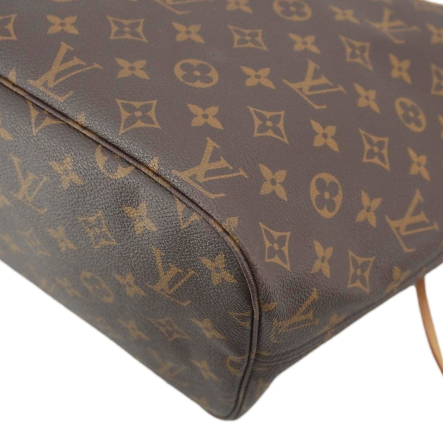 LOUIS VUITTON Neverfull MM Monogram Canvas Shoulder Bag Brown