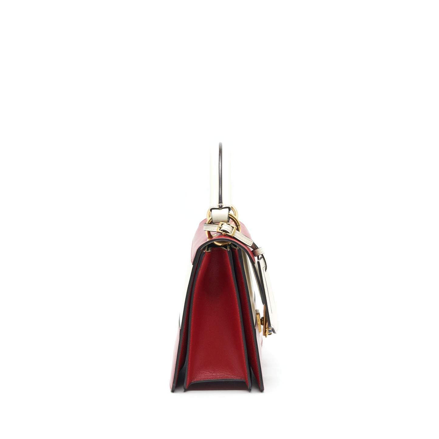 Gucci Queen Margaret Top Handle Purse White/ Red