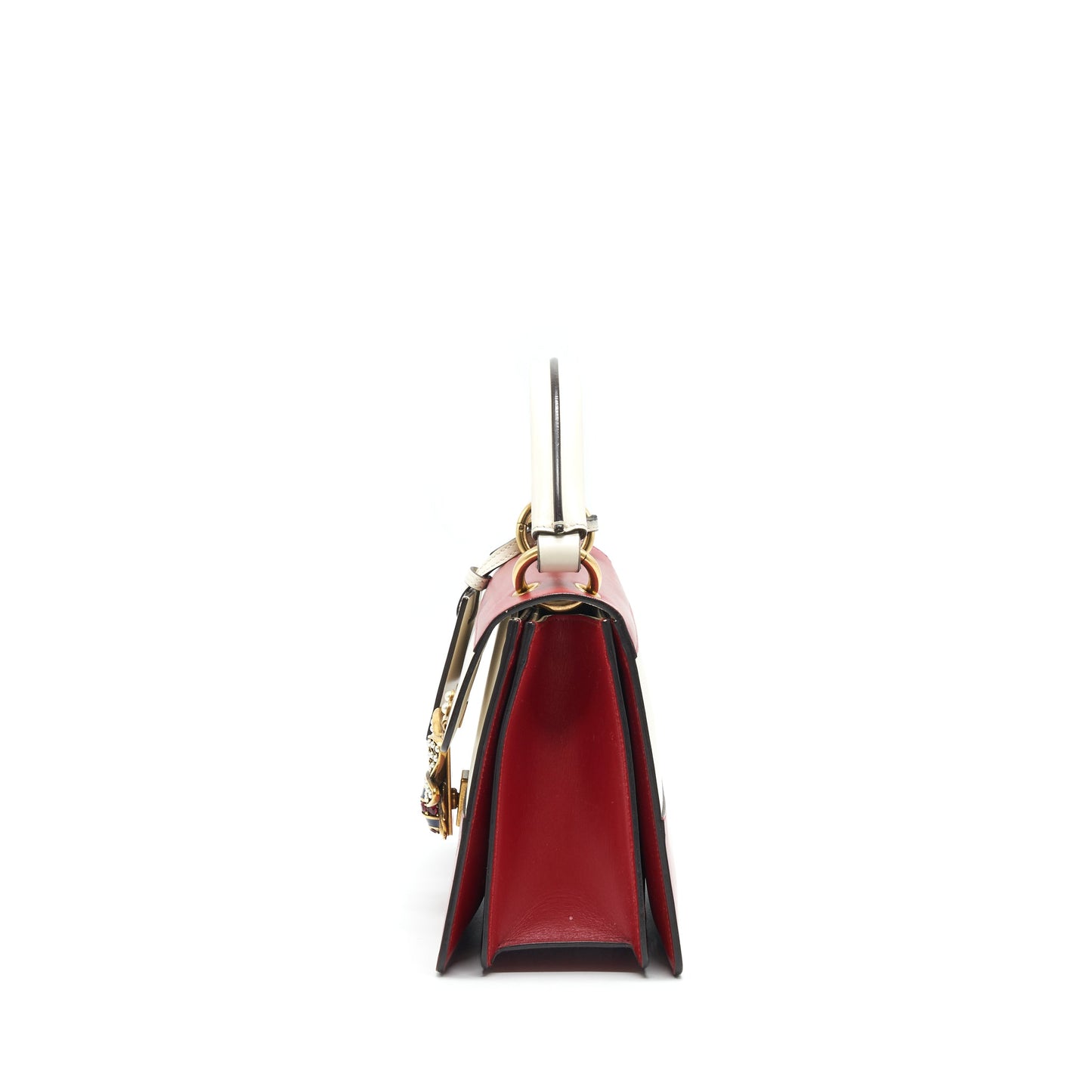 Gucci Queen Margaret Top Handle Purse White/ Red