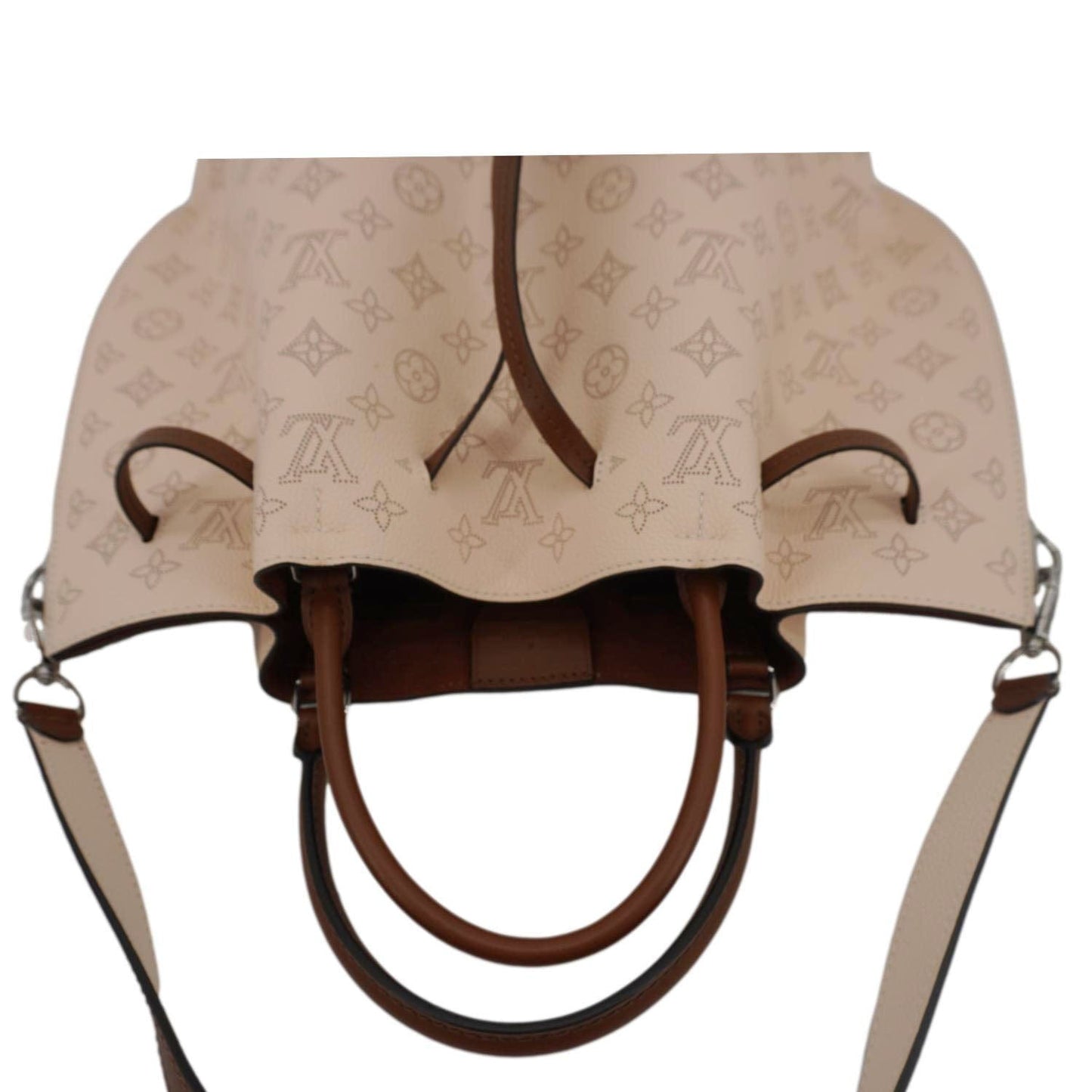 LOUIS VUITTON Girolata Monogram Mahina Leather Shoulder Bag Peach