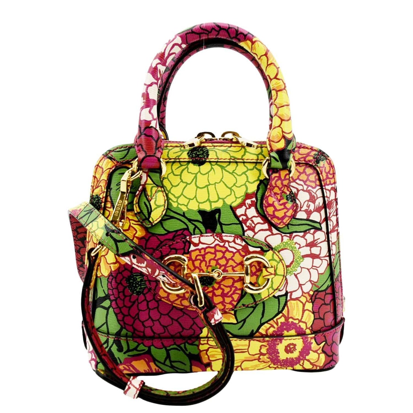 GUCCI Mini Horsebit 1955 Leather Crossbody Bag Multicolor 640716