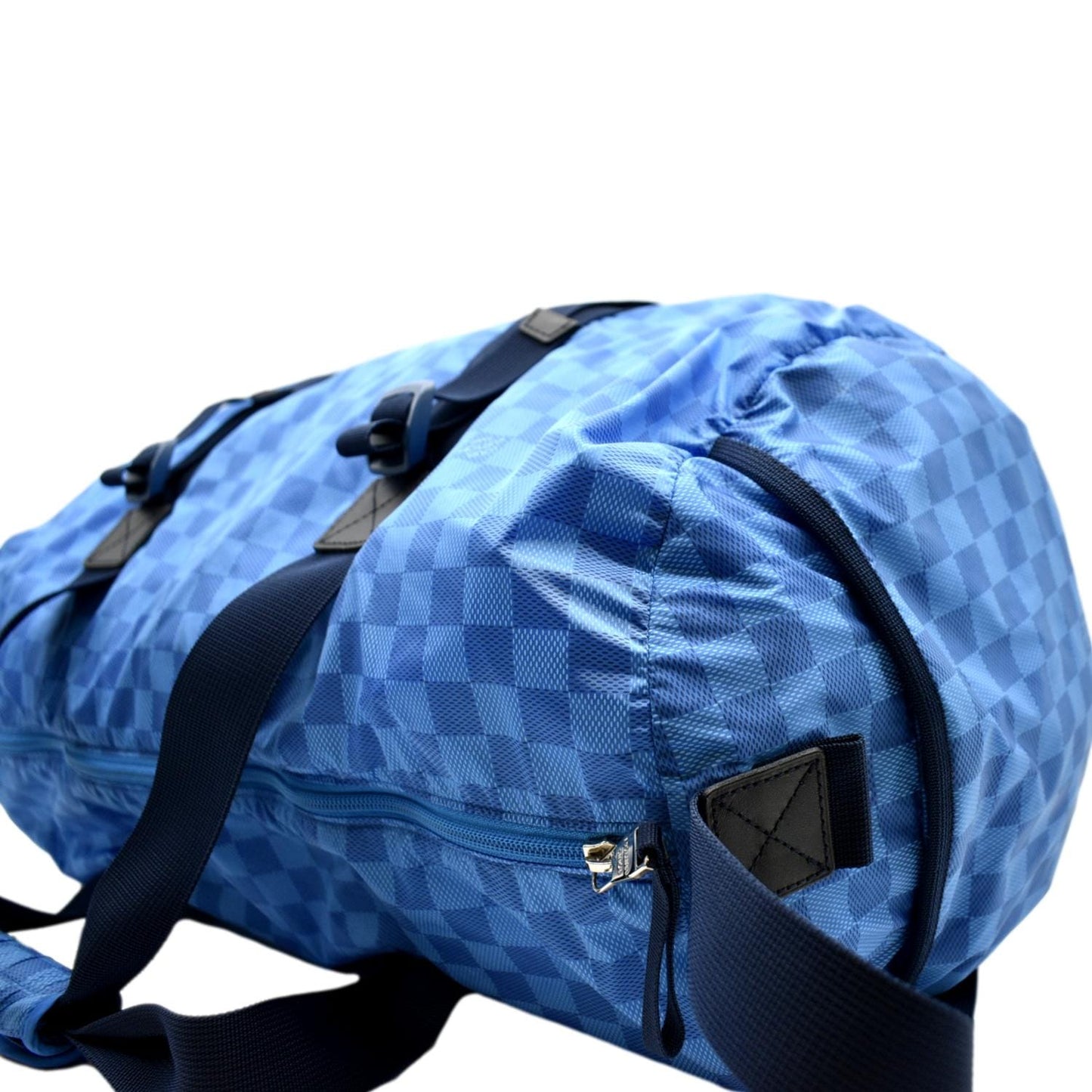 LOUIS VUITTON  Keepall 50 Adventure Practical Nylon Damier Masai Duffle Travel Bag Blue - Final Sale