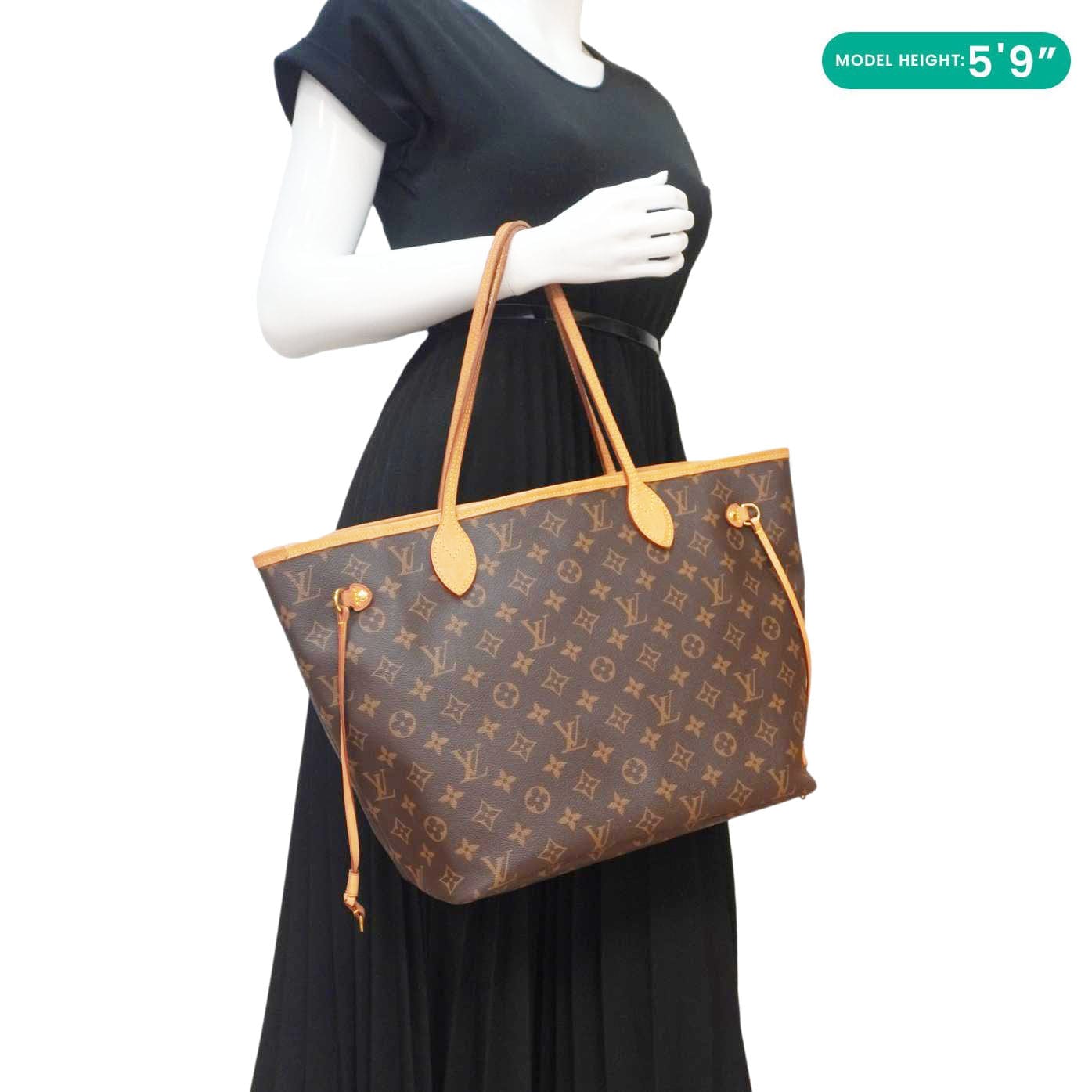 LOUIS VUITTON Neverfull MM Monogram Canvas Shoulder Bag Brown