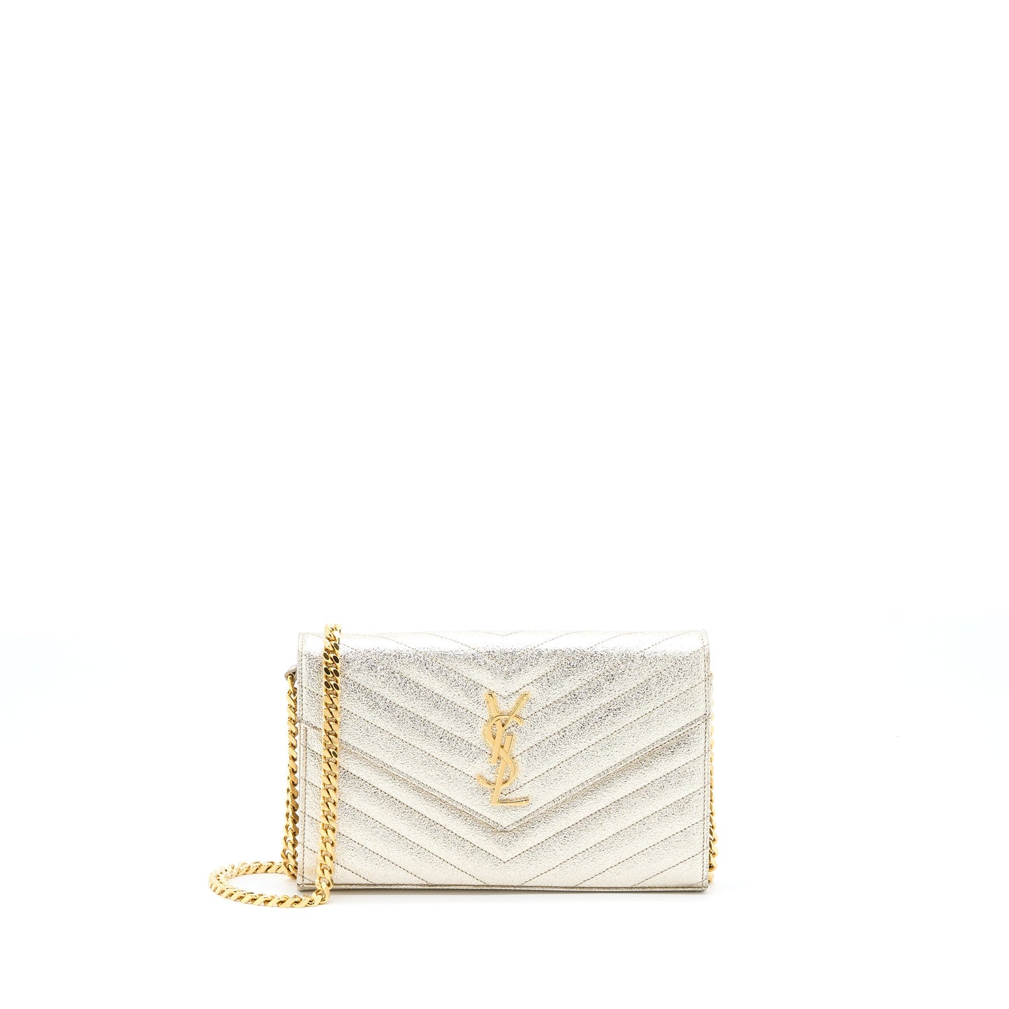 Saint Laurent/ Envelop Chain Wallet Calfskin Gold