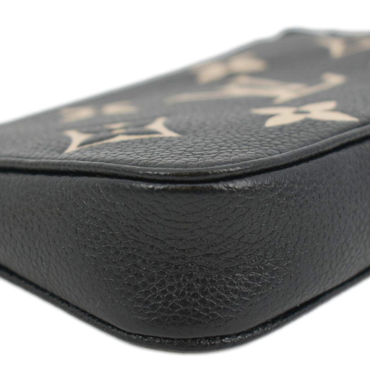 LOUIS VUITTON Mini Pochette Bicolor Monogram Empreinte Accessoires Pouch Black