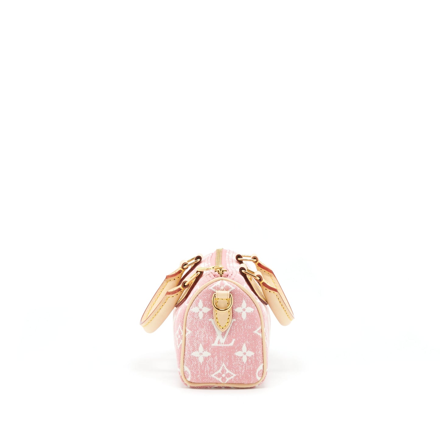 Louis Vuitton Nano Speedy Monogram Jacquard Denim Pink