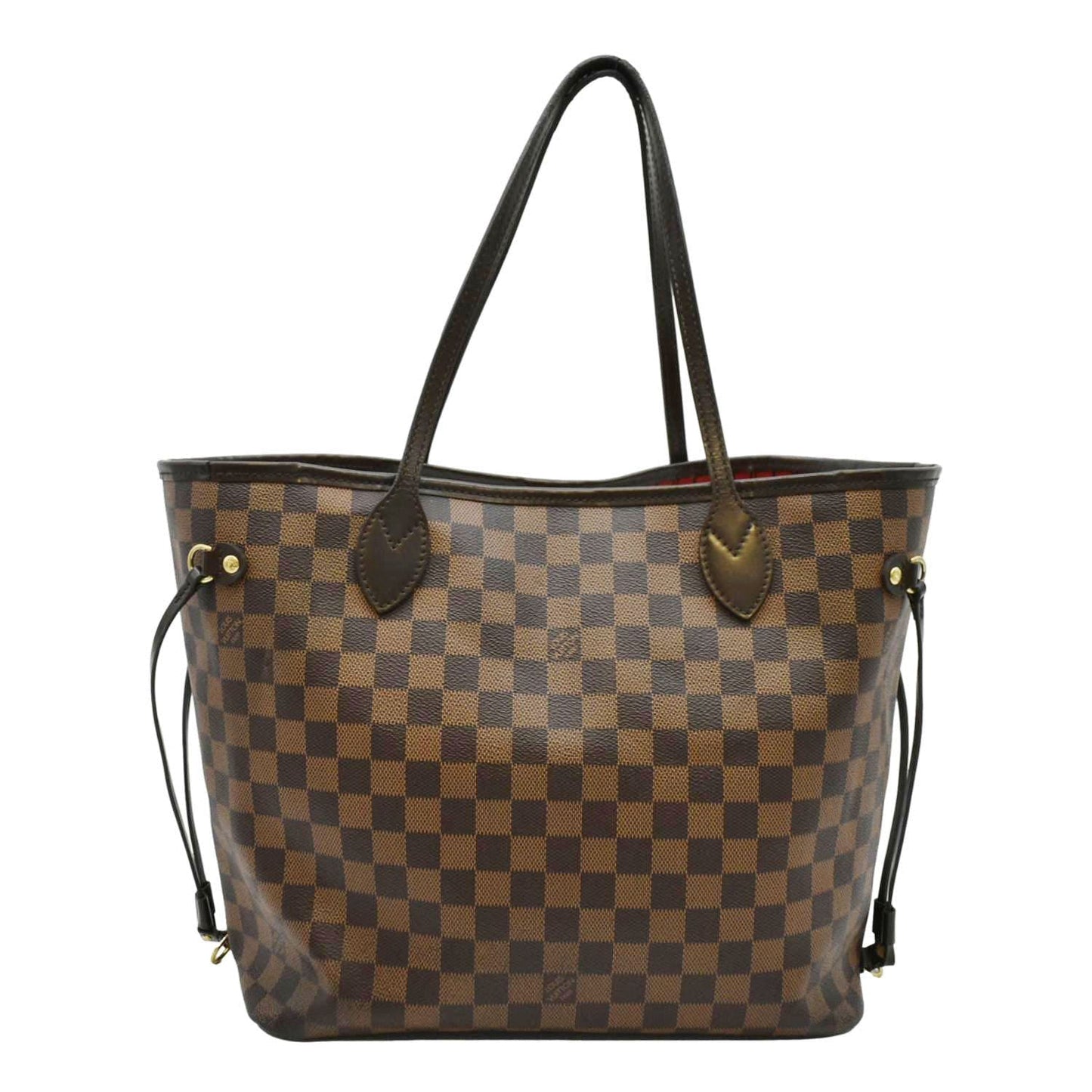 LOUIS VUITTON Neverfull MM Damier Ebene Tote Bag Brown