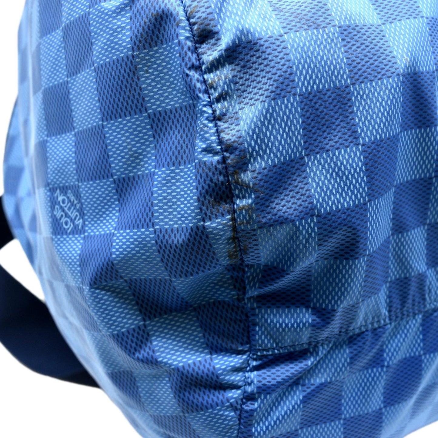 LOUIS VUITTON  Keepall 50 Adventure Practical Nylon Damier Masai Duffle Travel Bag Blue - Final Sale