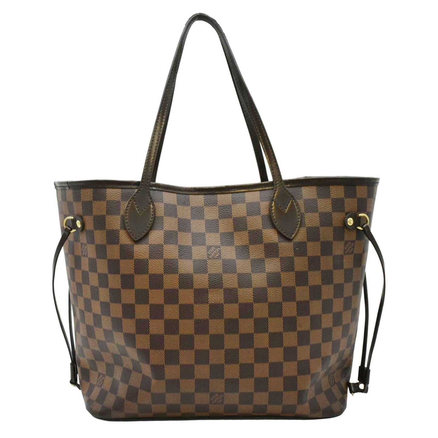 LOUIS VUITTON Neverfull MM Damier Ebene Tote Bag Brown
