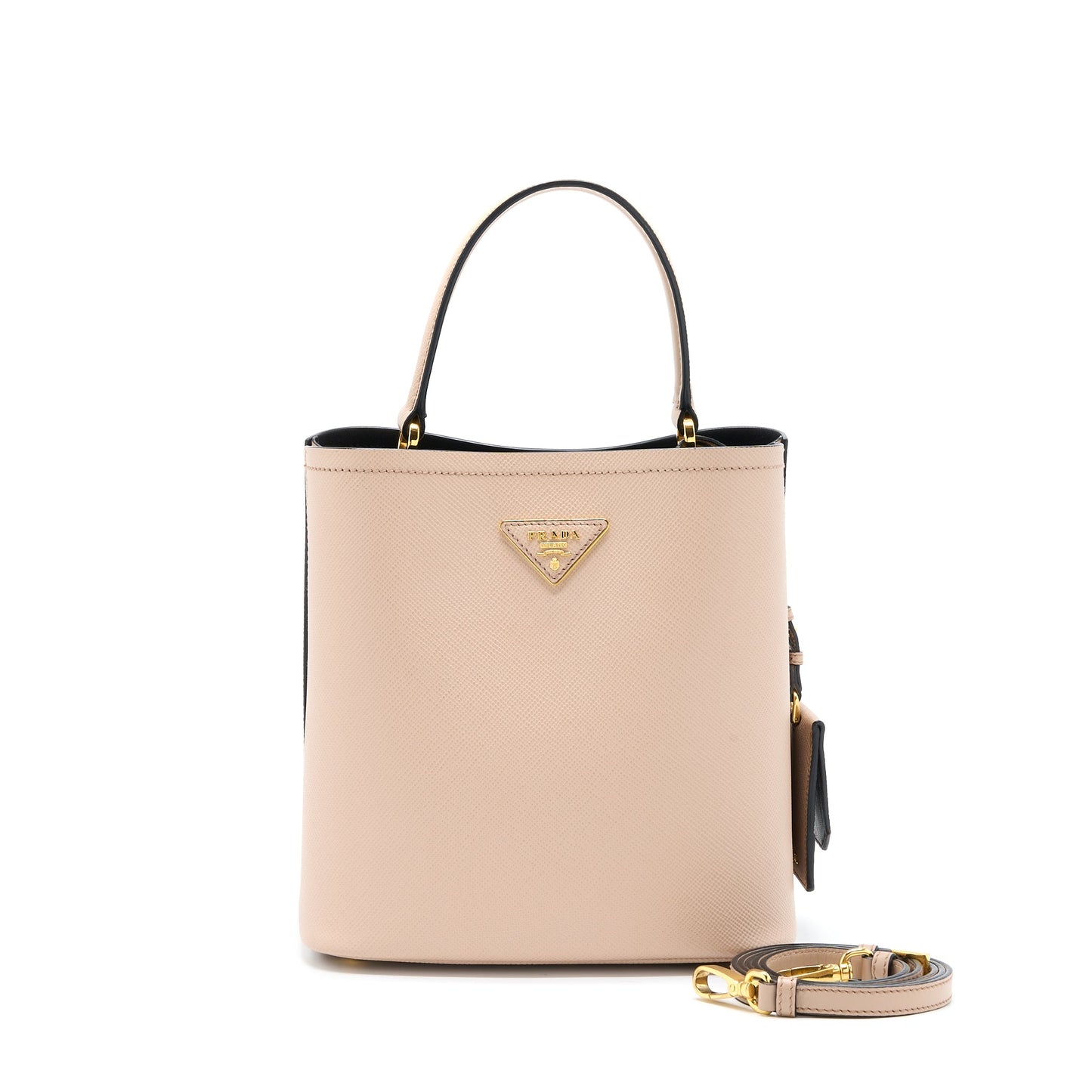 Prada Saffiano Panier Purse Cipria/ Nero