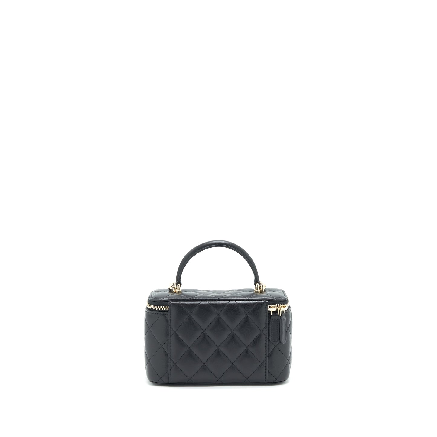 Chanel 21K top handle rectangular Vanity with chain Black LGHW