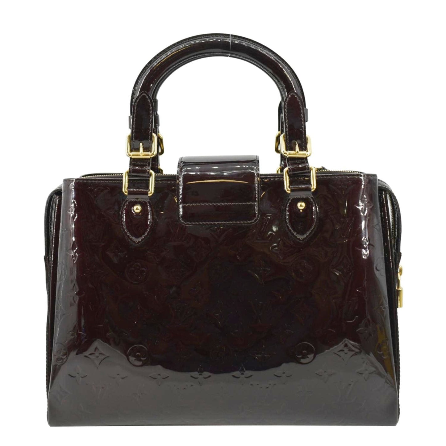 LOUIS VUITTON Melrose Avenue Monogram Vernis Leather Satchel Bag Amarante