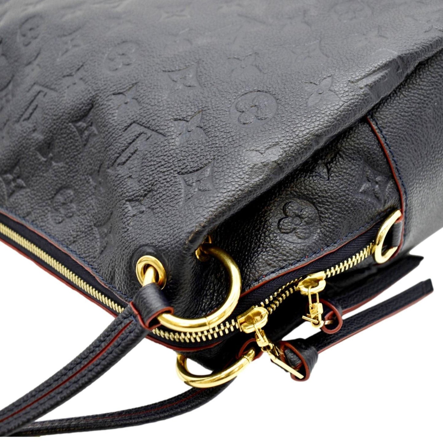 LOUIS VUITTON Ponthieu PM Empreinte Leather Shoulder Bag Navy Blue