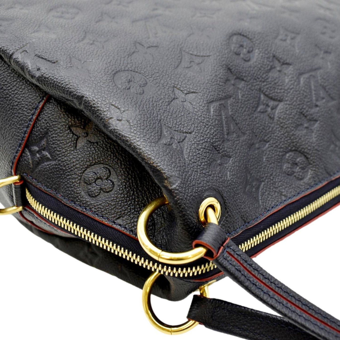 LOUIS VUITTON Ponthieu PM Empreinte Leather Shoulder Bag Navy Blue