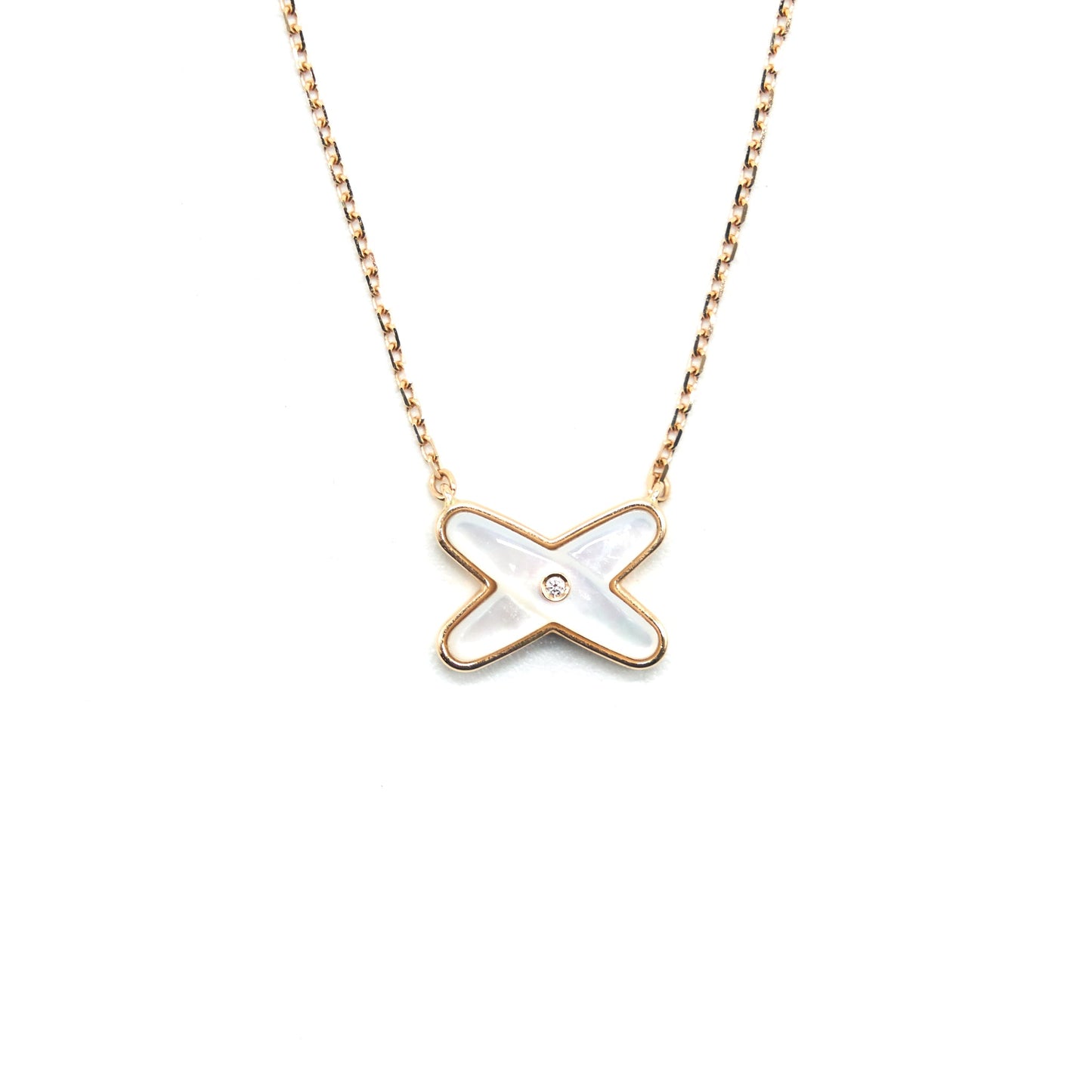 CHAUMET JEUX DE LIENS PENDANT Rose-Gold Diamond and Mother-Of-Pearl