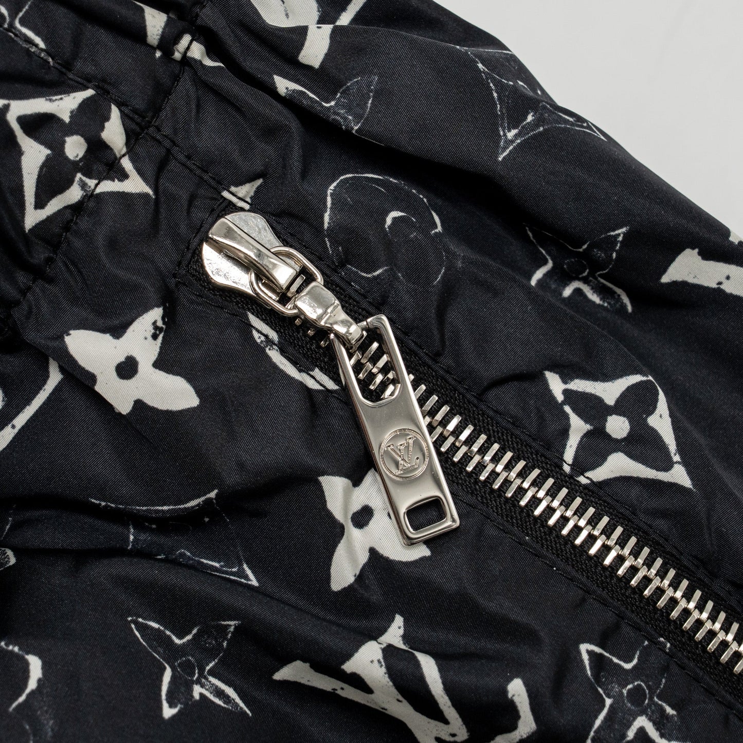 Louis Vuitton size 34 stencil-effect Monogram jogging pants Black/White Polyamide