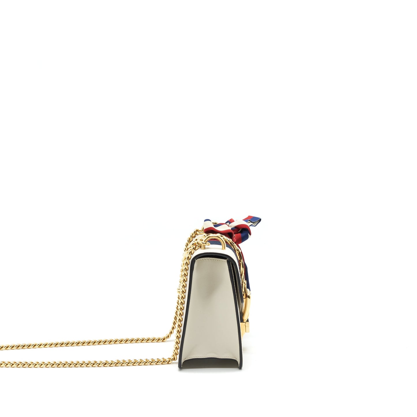 GUCCI SYLVIE LEATHER CHAIN Purse WHITE