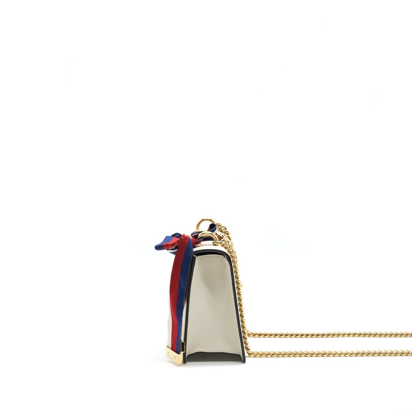 GUCCI SYLVIE LEATHER CHAIN Purse WHITE