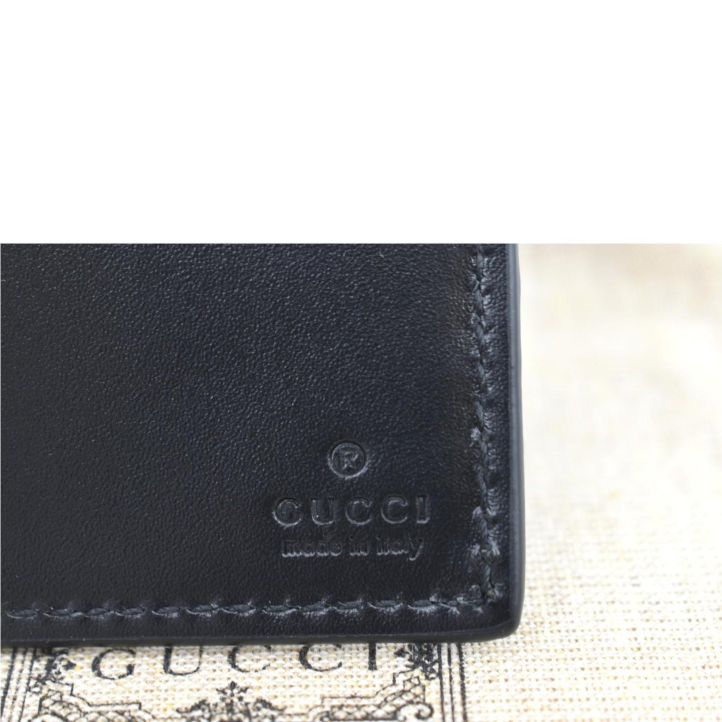 GUCCI GG Leather Bifold Men's Wallet Black 473916
