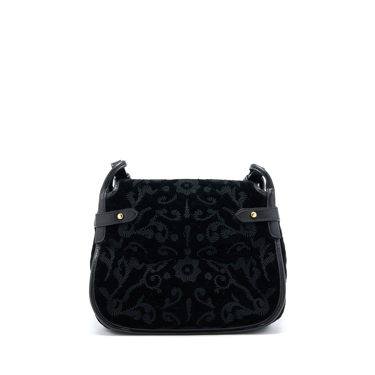 Prada Corsaire Hobo Purse Velvet/Leather Black
