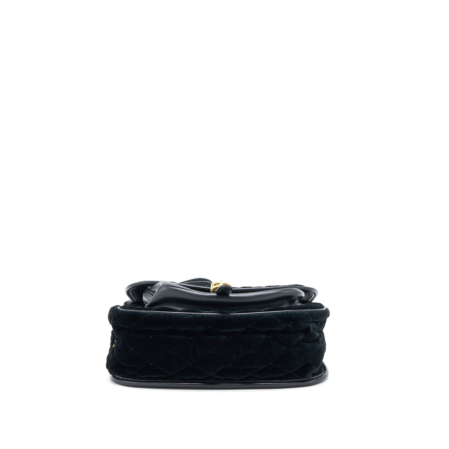 Prada Corsaire Hobo Purse Velvet/Leather Black