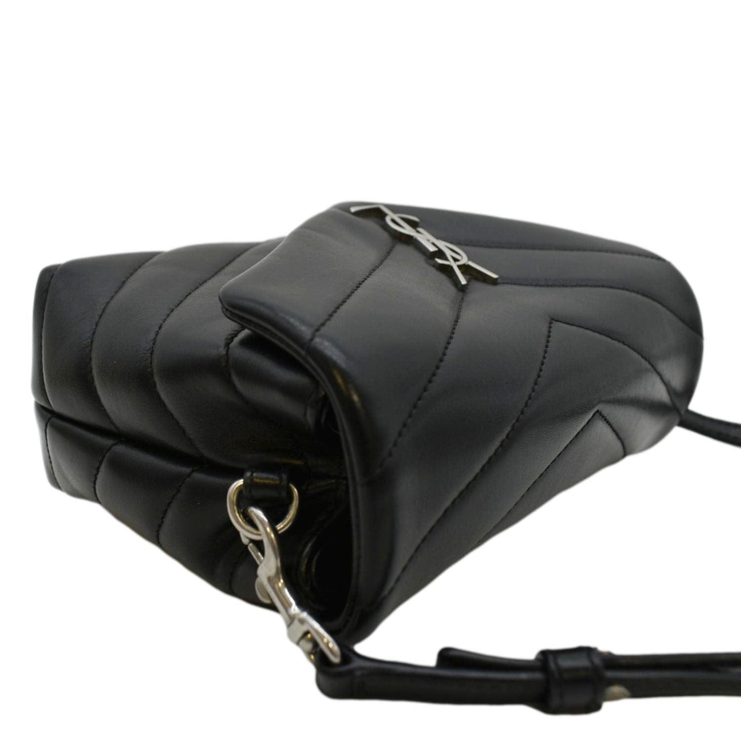 YVES SAINT LAURENT Loulou Toy Matelasse Leather Shoulder Bag Black