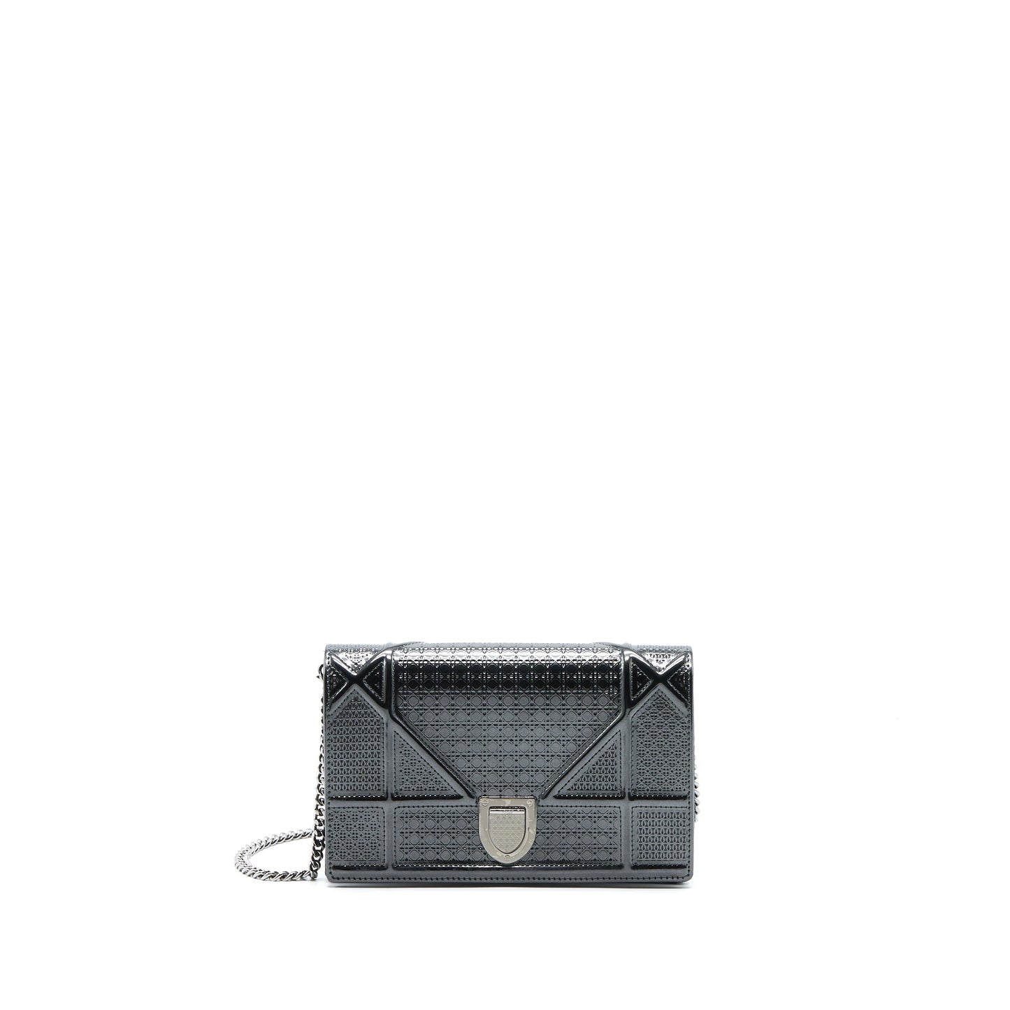 Dior Diorama Wallet On Chain Metallic Grey