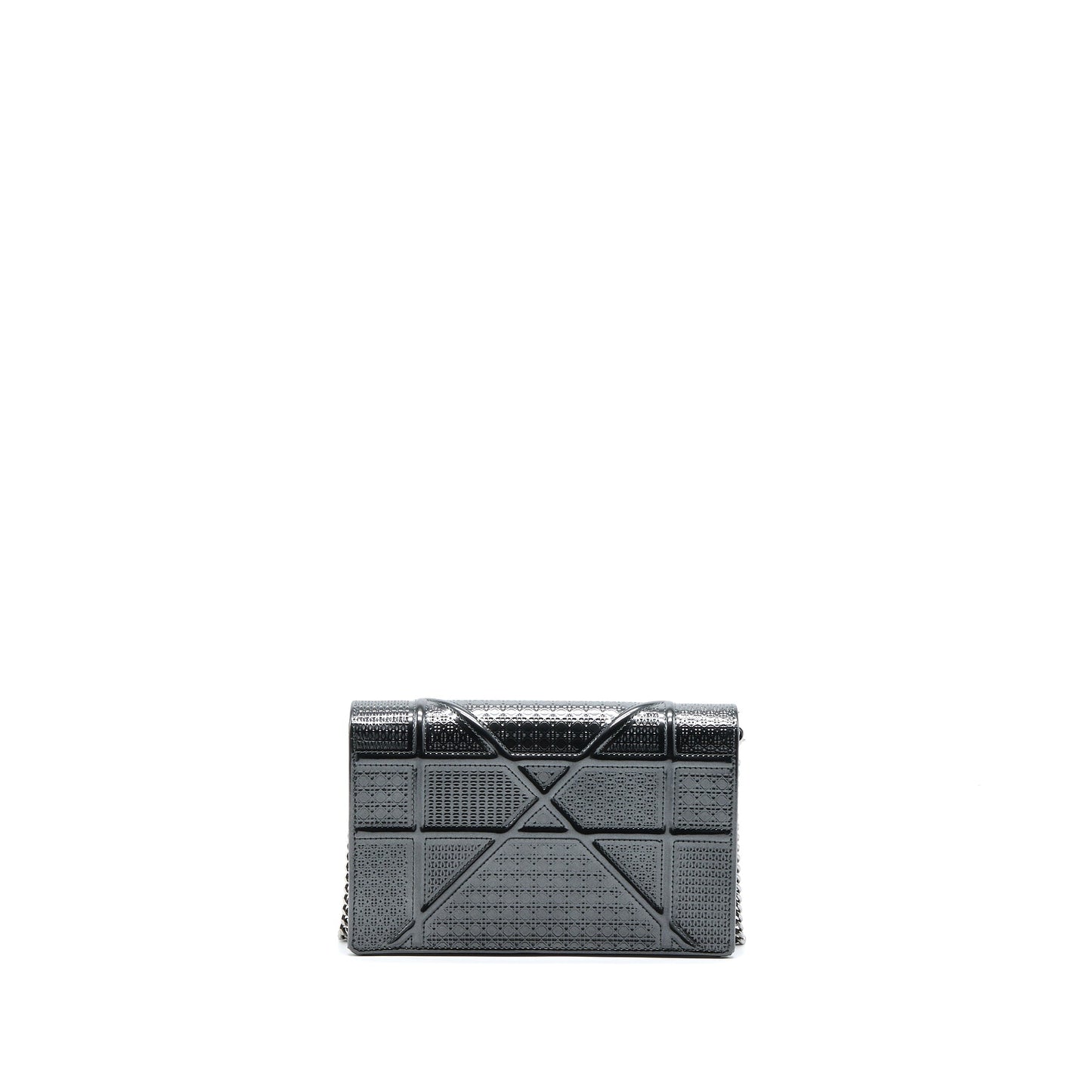 Dior Diorama Wallet On Chain Metallic Grey