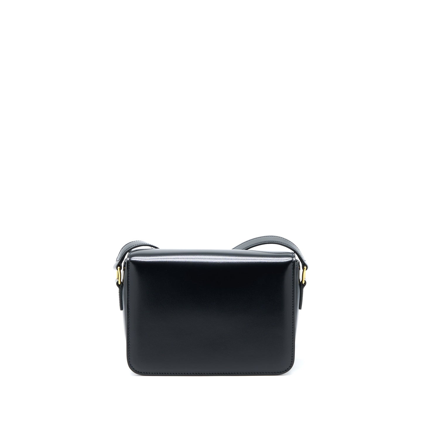 Celine Teen Triomphe Purse In Shiny Calfskin Black