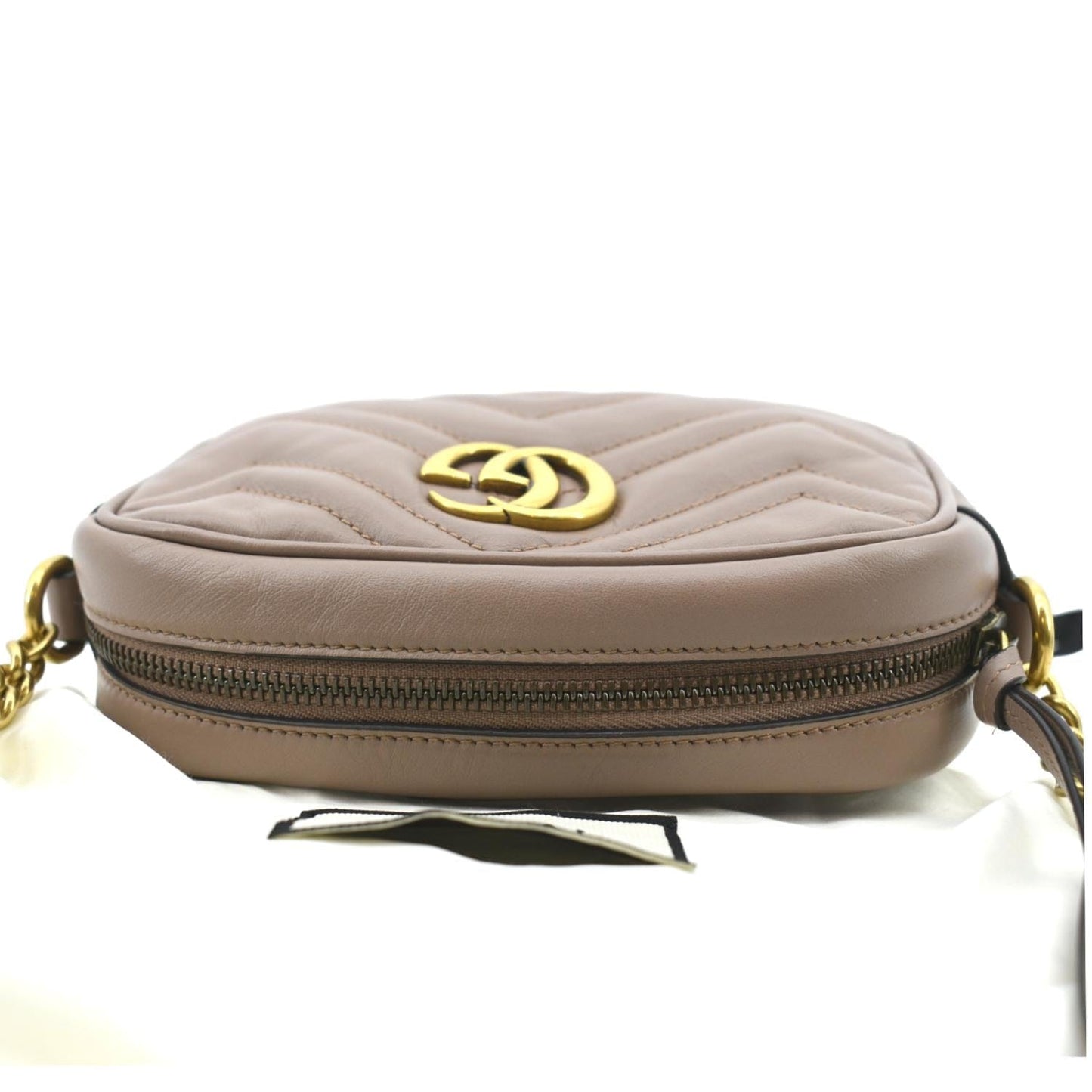 GUCCI GG Marmont Mini Matelasse Leather Crossbody Bag Dusty Pink 448065