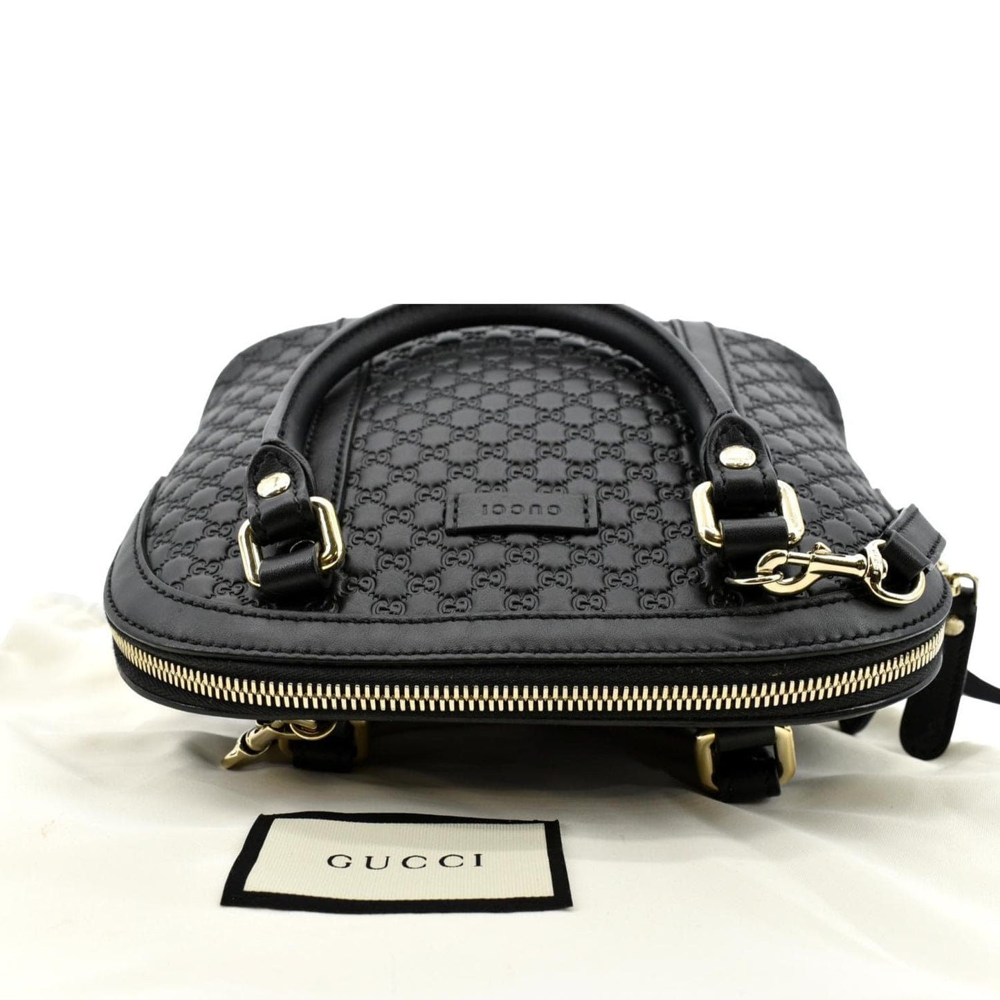 GUCCI Mini Dome Leather Crossbody Bag Black 449654