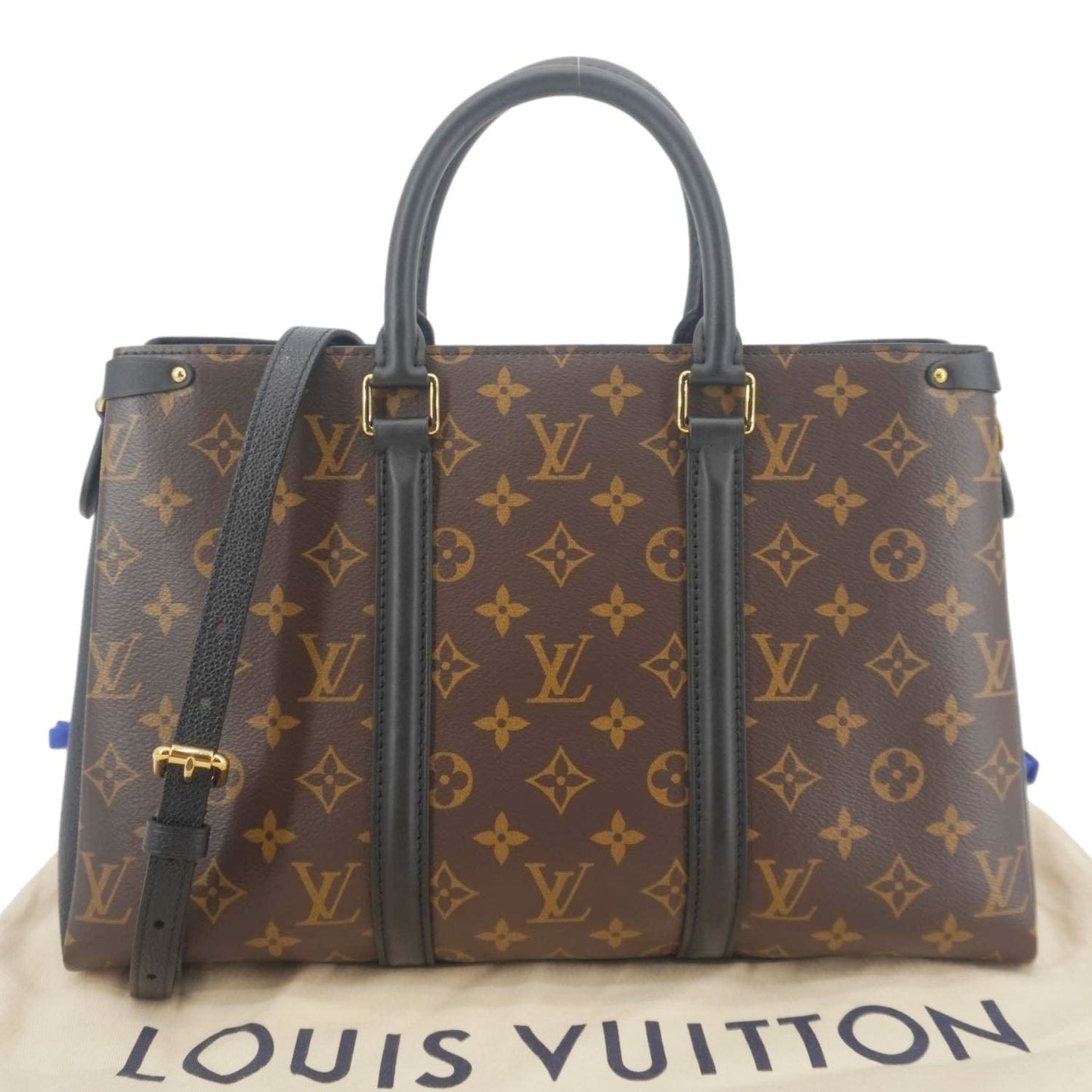LOUIS VUITTON Soufflot MM Monogram Canvas Shoulder Bag Brown