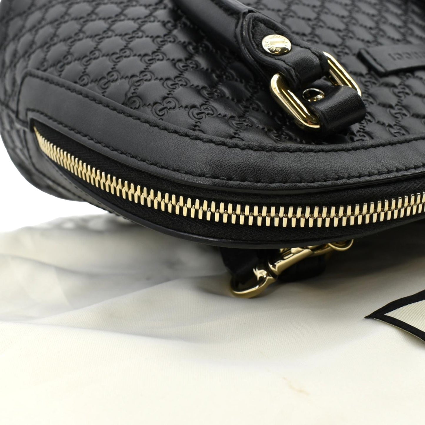 GUCCI Mini Dome Leather Crossbody Bag Black 449654