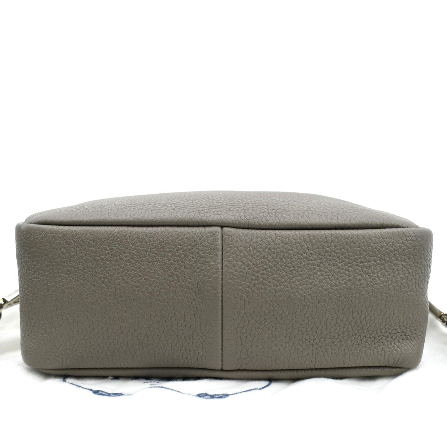 PRADA Flou Leather Shoulder Bag Grey