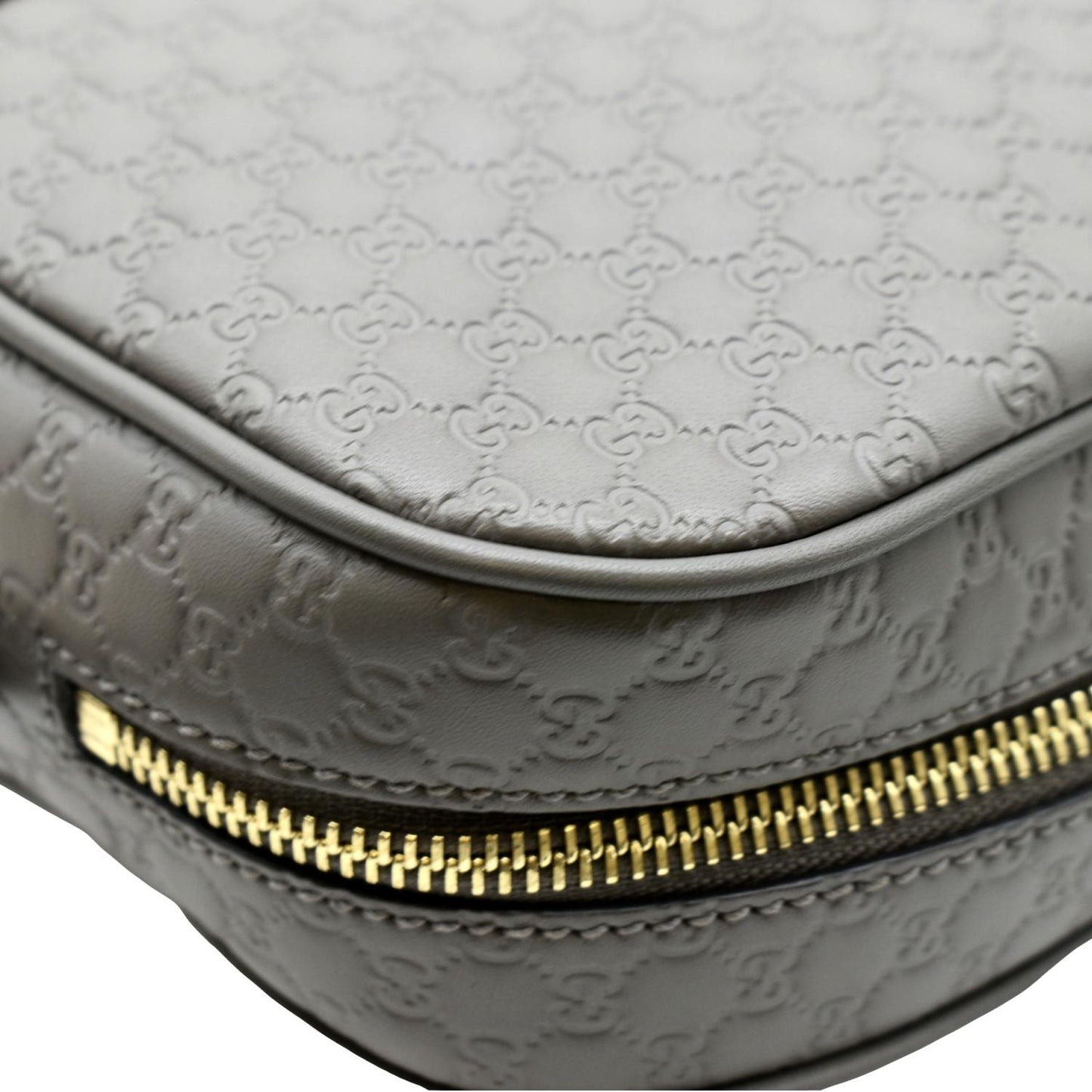 GUCCI Bree GG Leather Crossbody Bag Grey 449413