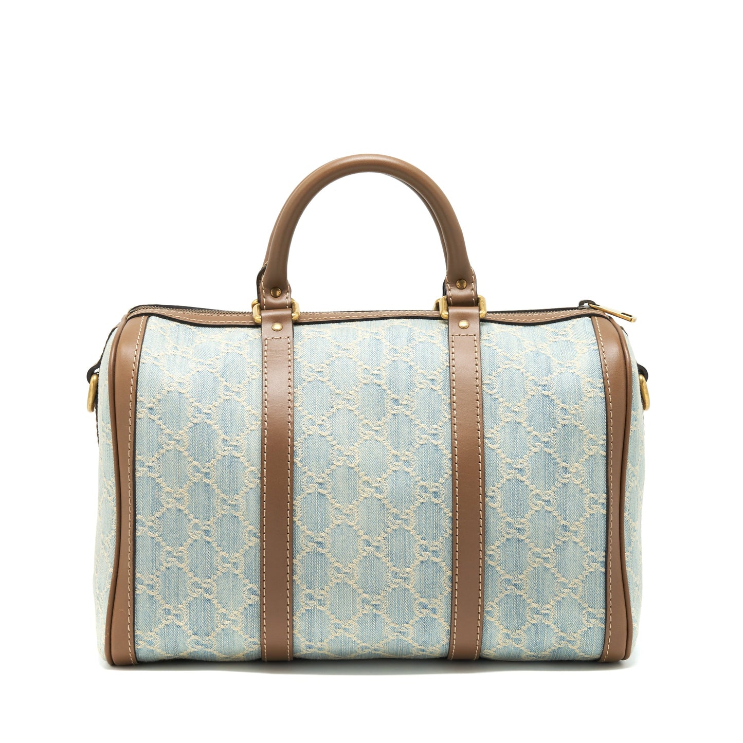 Gucci Denim Boston Purse With Cross Body Strap