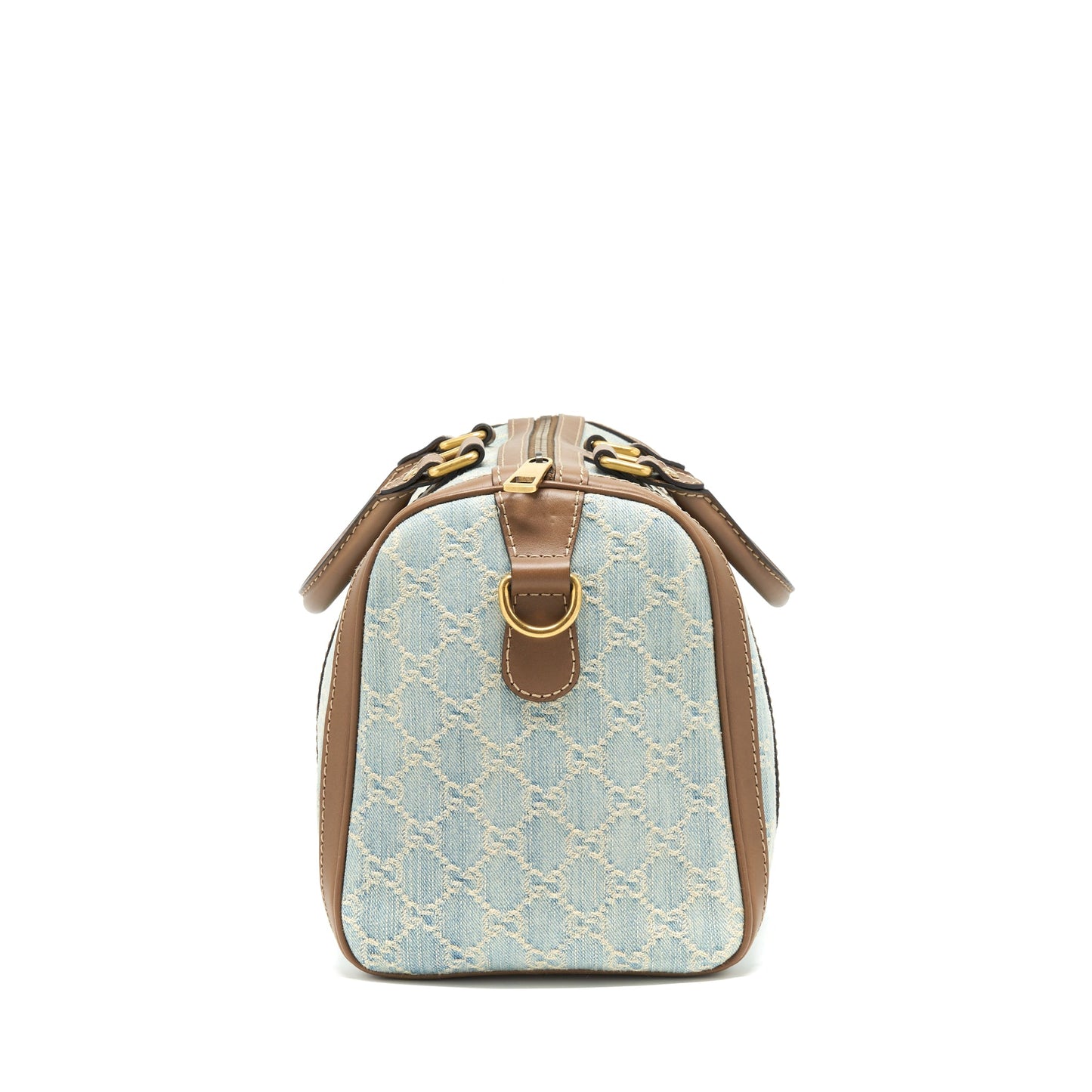 Gucci Denim Boston Purse With Cross Body Strap